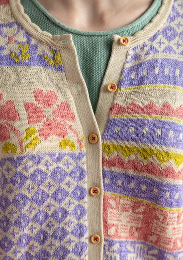 “Edith” linen/recycled and organic cotton cardigan - multicoloured