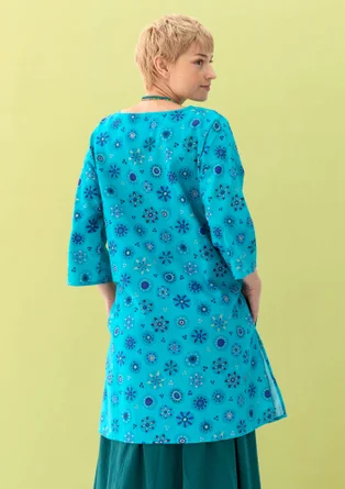 Kleid „Daisy“ aus Bio-Baumwollgewebe - lagunenblau