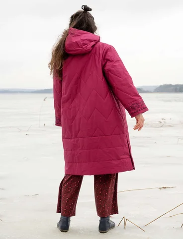 “Svalbard” woven quilted coat - purple red