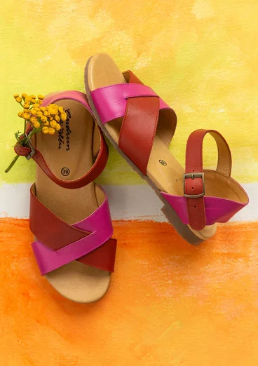 Sandales en cuir nappa - hibiscus