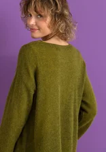 Sweater in an alpaca blend - green pepper/melange