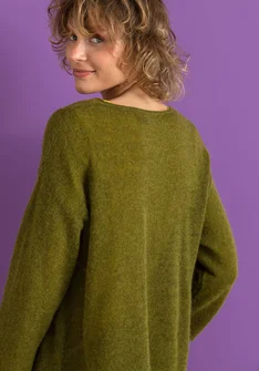 Alpaca blend sweater - green pepper/melange