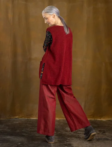 Knitted wool waistcoat - agate red