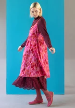 “Antoinette” woven dress in organic cotton - hibiscus