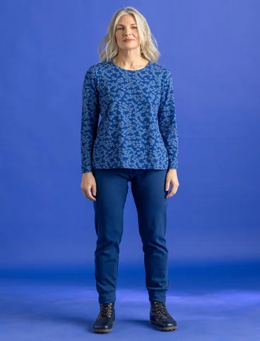 Legging en jersey de coton biologique côtelé - bleu indigo