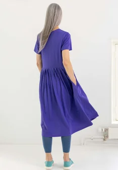 “June” organic cotton jersey dress - amethyst