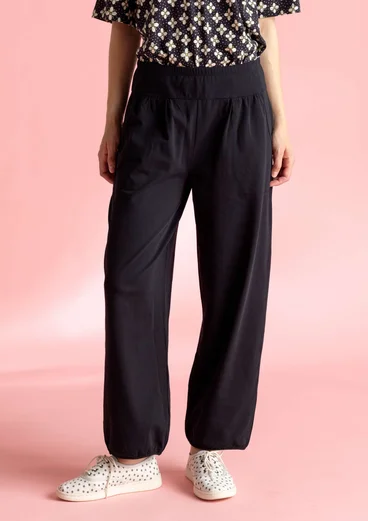 Jersey pants in organic cotton/spandex - black