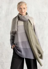 Satin-woven shawl in wool - grey