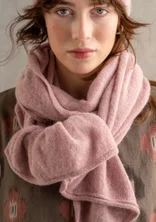 Knitted alpaca blend scarf - pink lupin