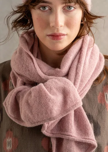 Alpaca blend knit scarf - pink lupin