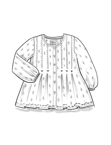“Signe” smock blouse in woven organic cotton - ecru