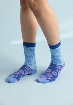 “April” socks in organic cotton - sky blue