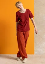 Jersey pants in organic cotton/spandex - madder red
