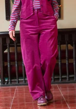 Organic cotton/elastane corduroy trousers - boysen berry