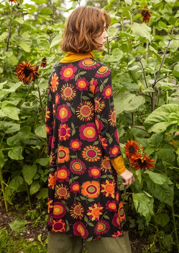 Tricot jurk "Sunflower" van lyocell/elastaan - zwart