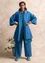 Kimonojacke aus Öko-Baumwolle/Leinen (leinenblau S)