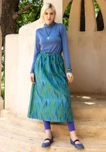 “Paris” woven skirt in organic cotton/silk - indigofera/patterned