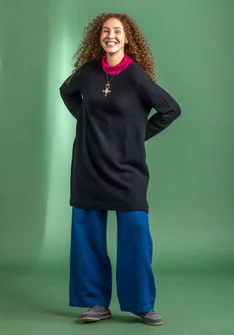 Knit tunic in wool/organic cotton - black
