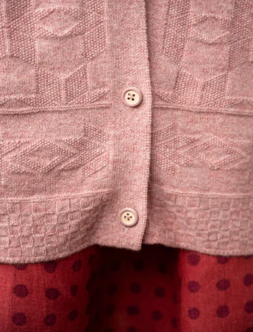 “Capella” long cardigan in lambswool - ash pink/melange