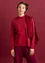 Striped organic cotton mock neck top (purple red/wild strawberry XXL)