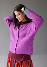 “Stripe” cardigan in an alpaca blend - mayflower