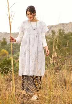 “Cumulus” woven dress in cotton - white