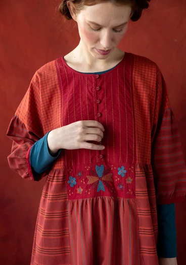 “Sofia” woven organic cotton dress - madder red