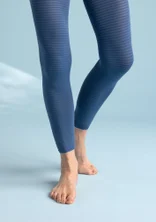 Striped leggings in recycled polyamide - indigo-light indigo