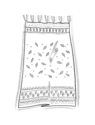 Rideau "Vayu" en organdi de coton imprimé au tampon - blanc