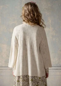 “Blomstra” pointelle cardigan in felted wool - feather