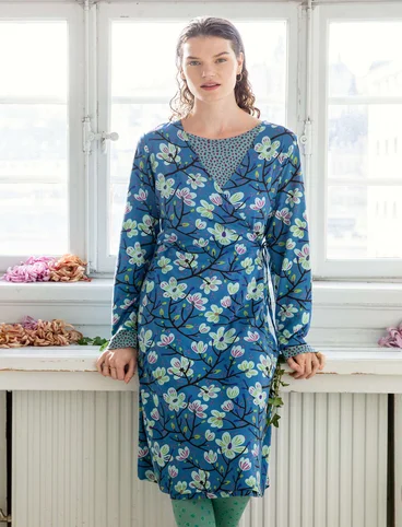 Robe ”Magnolia” en jersey de coton biologique/modal - bleu lin