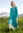 Tricot jurk "Pencil" van lyocell/elastaan - turkoois