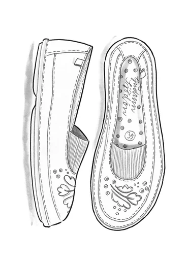 Chaussures élastiques "Irma" en cuir nappa - coriandre