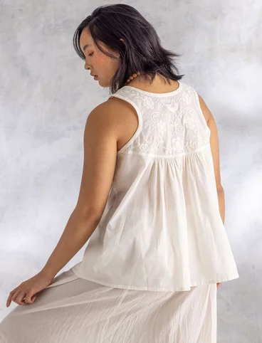 “Tissu” sleeveless blouse in organic cotton - ecru
