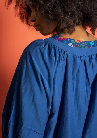 Blouse in cotton/silk - indigo blue