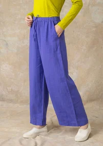 Woven linen trousers - sky blue