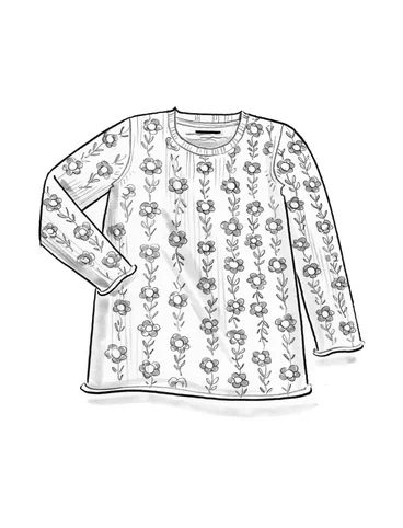 “Jasmine” Bästis sweater in recycled cotton - ecru/patterned