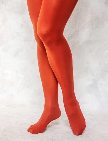 Solid-colour tights made from recycled polyamide - rust