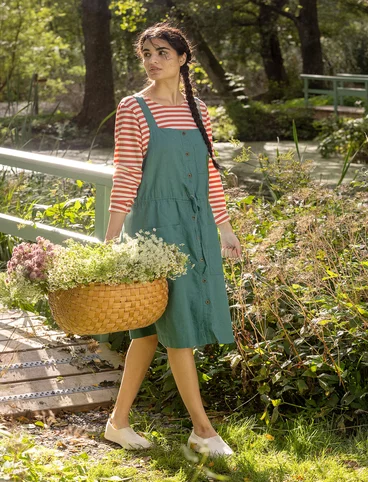 Vevd kjole «Garden» i økologisk bomull / lin - malurt