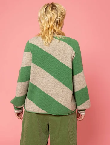 “Intarsia” wool sweater - coriander/dark natural