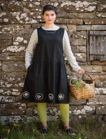 “Petronella” dress in woven organic cotton/linen - black