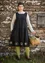 Geweven jurk "Petronella" van biologisch katoen/linnen (zwart M)