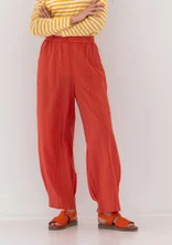 “Thea” woven pants in organic cotton dobby - apricot