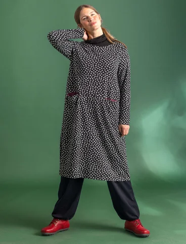 Jerseykleid „Stella“ aus Bio-Baumwolle/Elasthan - schwarz-gemustert