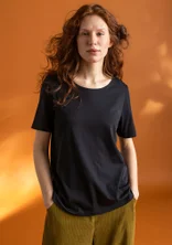 “Tyra” jersey top in organic cotton/modal - black
