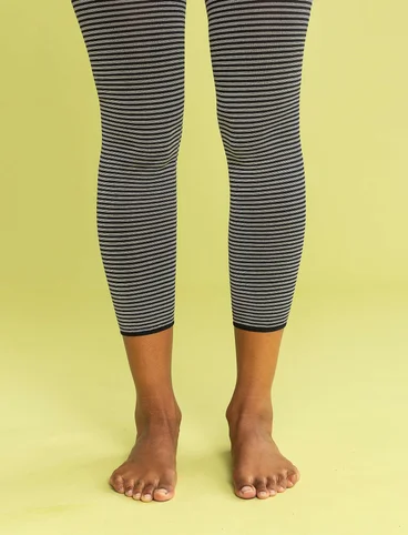 Striped recycled polyamide leggings - black/ecru