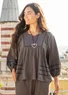 “Cora” jersey blouse in organic cotton (ash grey S)