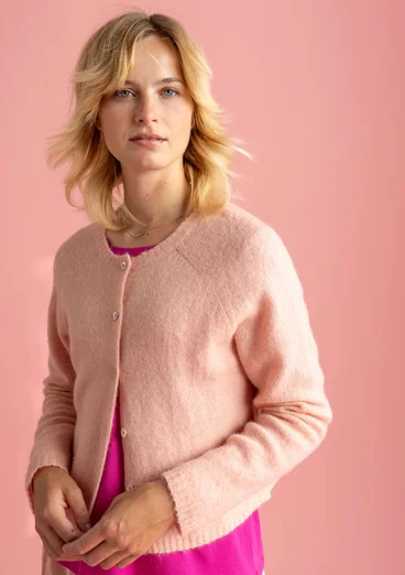 Cardigan in wool/cotton/alpaca - pink marble