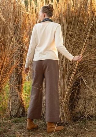 Woven linen/organic cotton trousers - potato