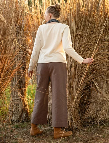 Woven linen/organic cotton trousers - potato